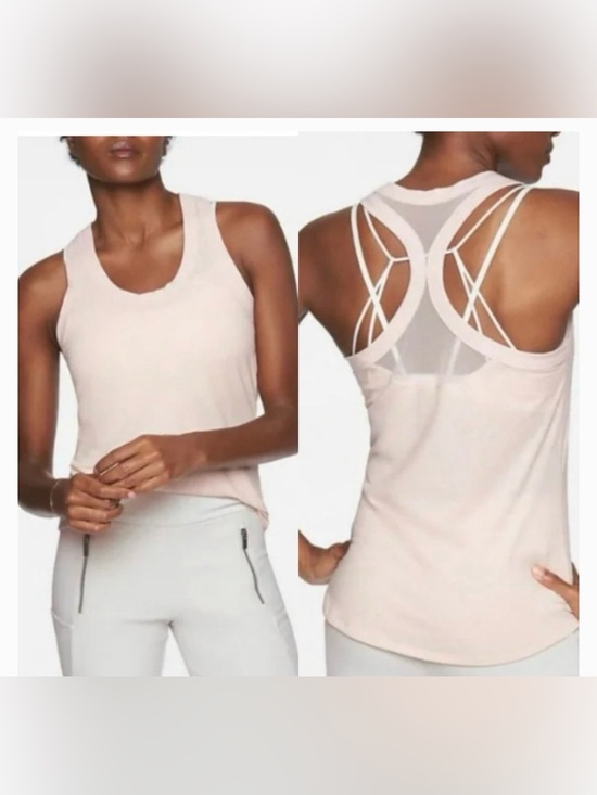Athleta Tops - Athleta Topanga Mesh Detail Racerback Tank in Pale Pink M